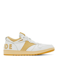Rhude White And Yellow Rhecess Low Sneakers