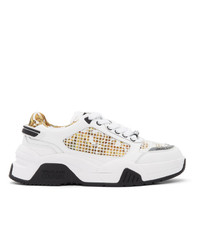 VERSACE JEANS COUTURE White Baroque Logo Sneakers