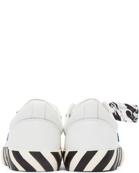 Off-White White Blue Calfskin Vulcanized Low Sneakers