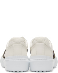 Fendi White Brown Force Sneakers