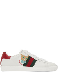 Gucci White Cat Ace Sneakers