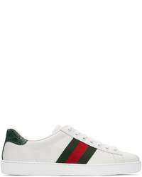 Gucci White Green Ace Sneakers