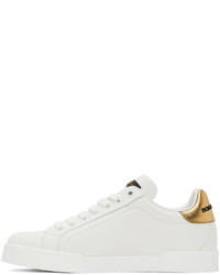 Dolce & Gabbana White Logo Patch Portofino Sneakers