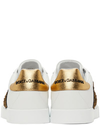 Dolce & Gabbana White Logo Patch Portofino Sneakers