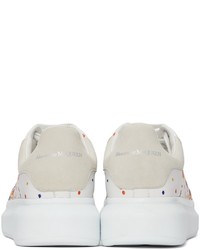 Alexander McQueen White Multicolor Embroidered Oversized Sneakers