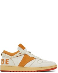 Rhude White Orange Rhecess Low Sneakers