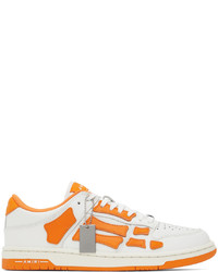 Amiri White Orange Skel Top Low Sneakers