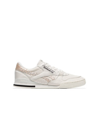 Reebok White Phase 1 Low Top Leather Sneakers