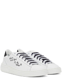 MSGM White Printed Sneakers