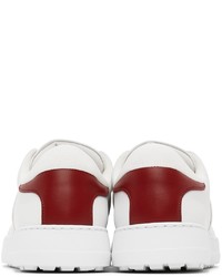 Salvatore Ferragamo White Red Gancini Sneakers