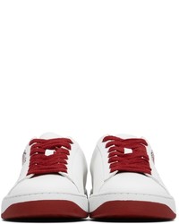 Kenzo White Red Kourt Logo Sneakers