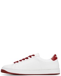Kenzo White Red Kourt Logo Sneakers