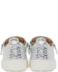 Giuseppe Zanotti White Silver Frankie Monogram Sneakers