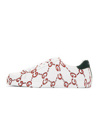 Gucci White Web Logo New Ace Sneakers