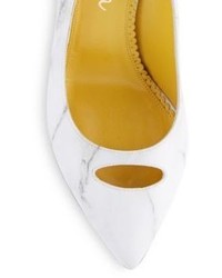 Charlotte Olympia Ada Marble Print Leather Pumps