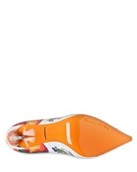 Dolce & Gabbana 105mm Kate Ceramica Orange Patent Pumps