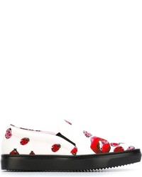 Giamba Ladybug Print Slip On Sneakers