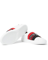 Givenchy Urban Street Logo Jacquard Leather Slip On Sneakers