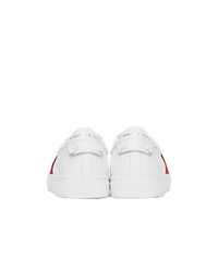 Givenchy White And Red Elastic Urban Street Sneakers