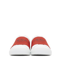 Givenchy White And Red Urban Street Elastic Sneakers
