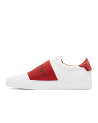Givenchy White And Red Urban Street Elastic Sneakers
