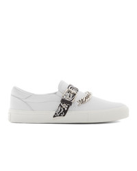 Amiri White Bandana Chain Slip On Sneakers