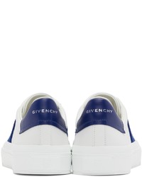 Givenchy White Blue City Sport Low Top Sneakers