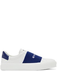 Givenchy White Blue City Sport Low Top Sneakers