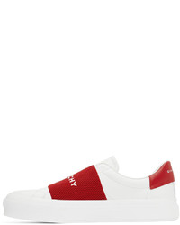 Givenchy White Red City Sport Low Top Sneakers