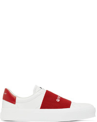 Givenchy White Red City Sport Low Top Sneakers
