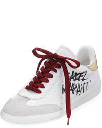 Isabel Marant Bryce Lace Up Logo Print Sneaker White