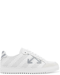 Off-White Perforated Printed Leather Sneakers