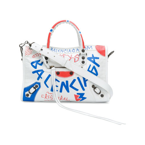 Balenciaga Classic City AJ Graffiti-Print Satchel Bag