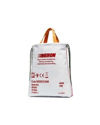 Heron Preston Pink And White Dustbag Industrial Belt Strap Leather Tote Bag
