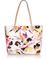 Diane von Furstenberg Ready To Go Leather Trimmed Printed Faux Leather Tote
