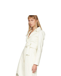 Off-White White Leather Meteor Trench Coat