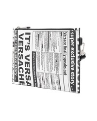 Versace Tabloid Print Leather Pouch