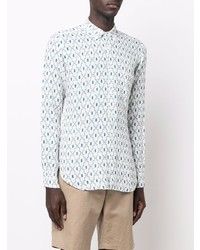 PENINSULA SWIMWEA R Patterned Linen Long Sleeve Shirt