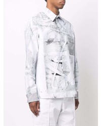 Off-White Abstract Print Button Front Shirt