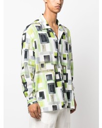 Emporio Armani Abstract  Print Long Sleeve Shirt