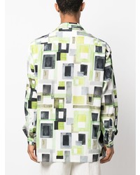 Emporio Armani Abstract  Print Long Sleeve Shirt