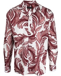 Tagliatore All Over Feather Print Shirt