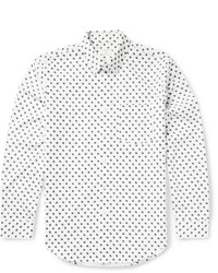 Club Monaco Button Down Collar Printed Cotton Shirt