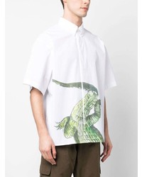 MSGM Crocodile Print Poplin Cotton Shirt