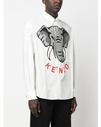 Kenzo Elephant Print Cotton Shirt