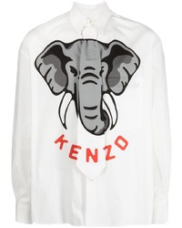 Kenzo Elephant Print Cotton Shirt