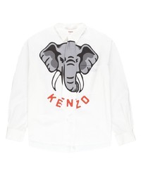 Kenzo Elephant Print Tie Detail Shirt
