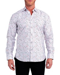 Maceoo Fibonacci Cards White Cotton Button Up Shirt