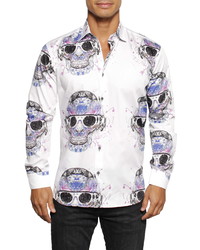 Maceoo Fibonacci Skullnuts Regular Fit Button Up Shirt