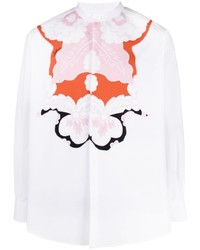 Valentino Floral Panel Band Collar Shirt